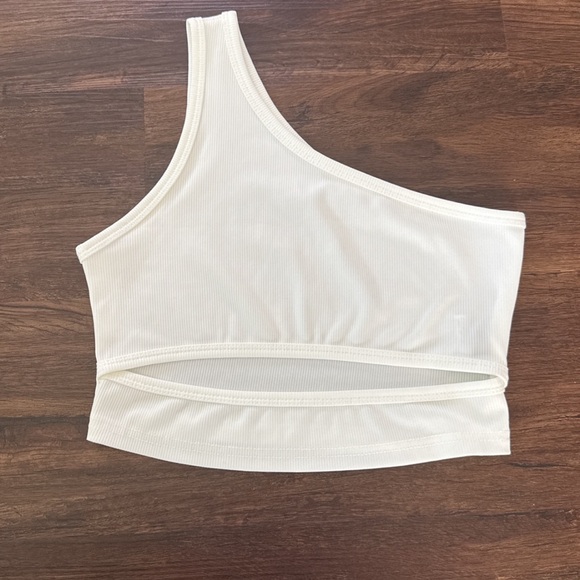 White Crop One Sleeve - Picture 1 of 2